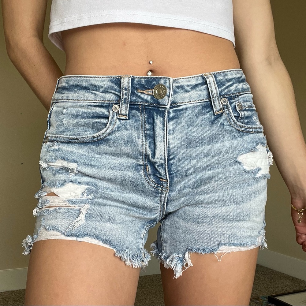 Light Blue AE Denim Shorts